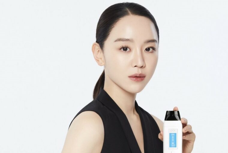 Shin Hye Sun models for a product on Instagram